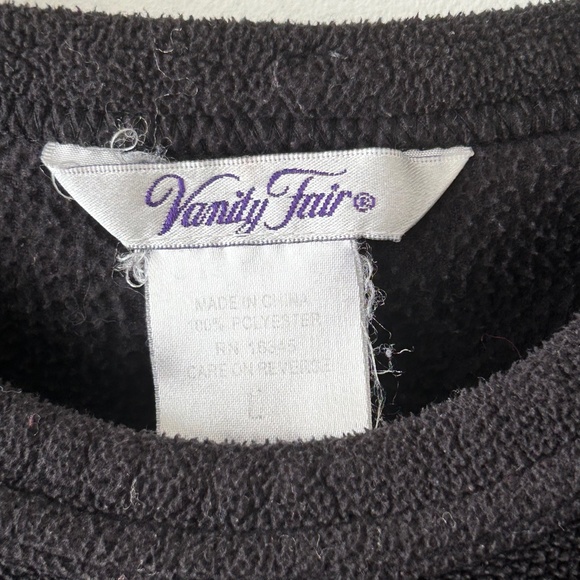 Vanity Fair Black Fleece Crewneck Top - Picture 15 of 15